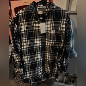 Universal Thread Black and White Plaid Button-Down Shirt